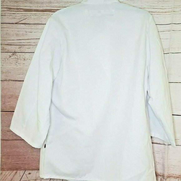 Puritan Cape Cod Size S RG White Chef Design Button Up Chef Coat - Picture 4 of 7